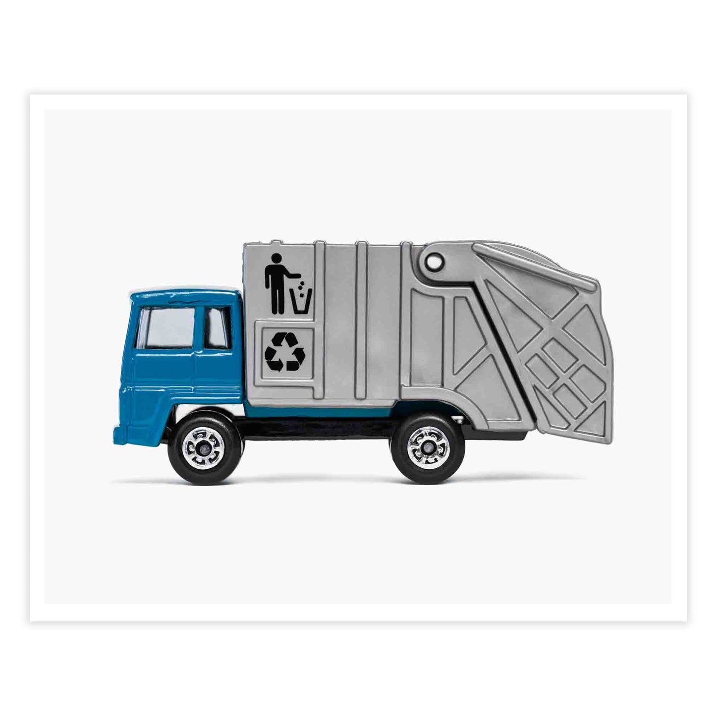 Blue Garbage Truck Wall Art