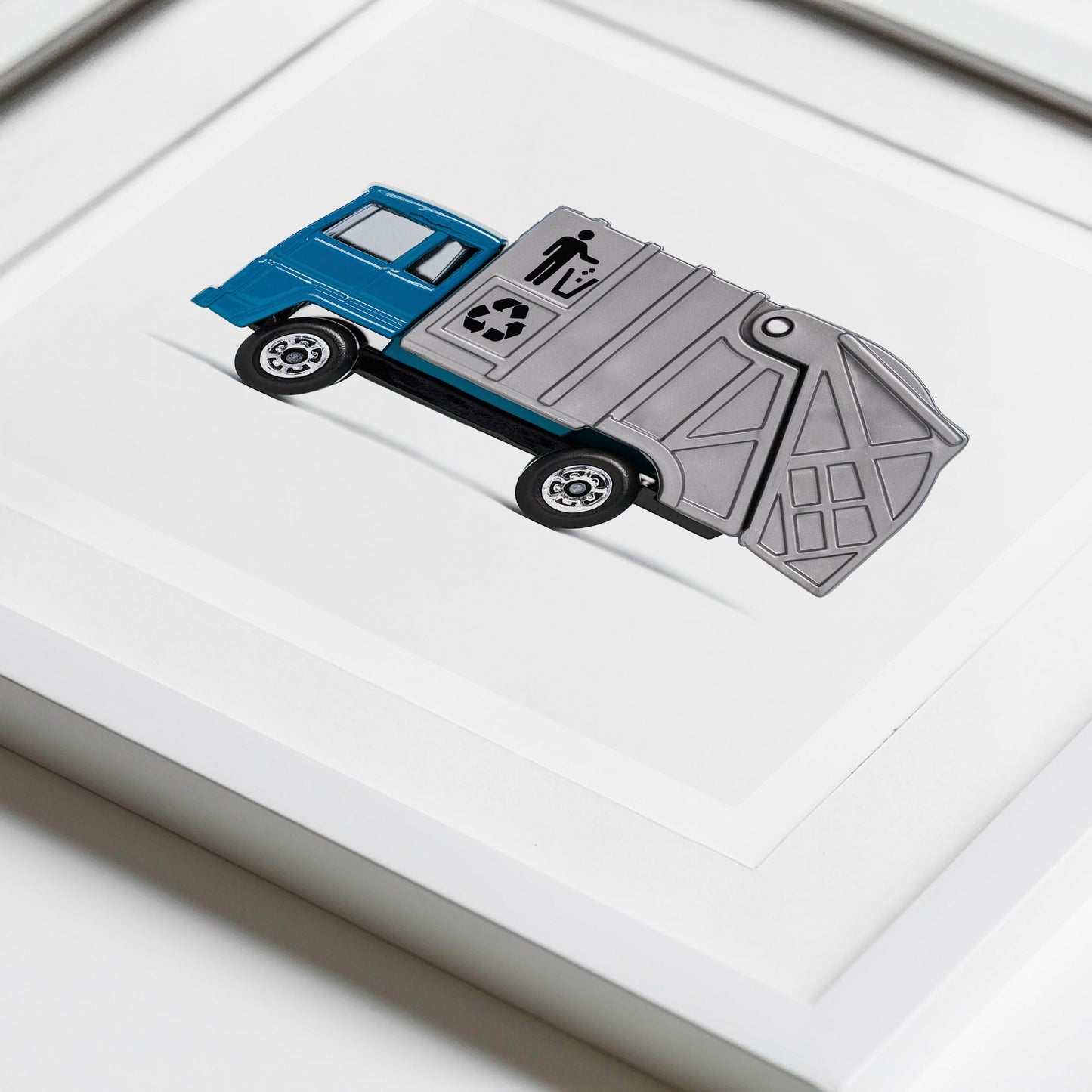 Blue Garbage Truck Wall Art