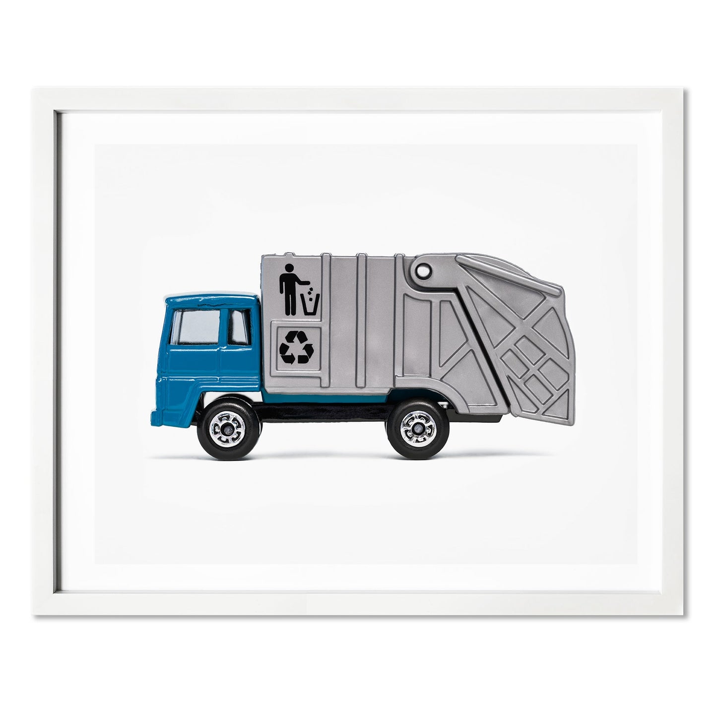 Blue Garbage Truck Wall Art